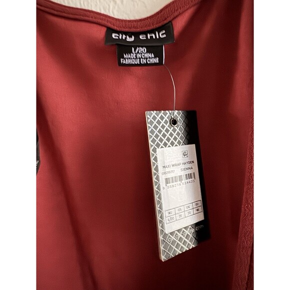 Women’s Wrap Dress plus size L (US20) NWT Hayden Sienna rustic red midi dress - Picture 7 of 12